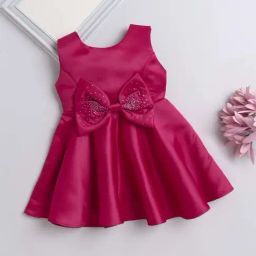 The Magic Wand Kids Fuchsia Pink Applique Dress-image-63