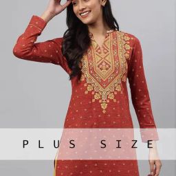 Aurelia Red Floral Print Straight Kurti-image-59