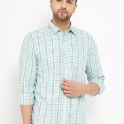 Duke Mint Slim Fit Checks Shirt-picture-20