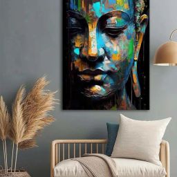 999Store Multicolor Canvas Abstract Buddha Art-12