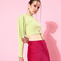 KASSUALLY Lime Relaxed Fit Crop Top-picture-29