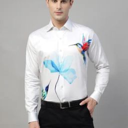 Hancock White Slim Fit Printed Shirt-image-94