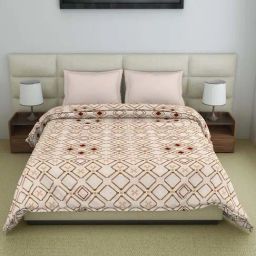 WELSPUN Amaya Butter Cream Cotton 144 TC 150 GSM Double Bed Quilt-image-68