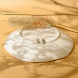 Touch925 Pure Silver Charm Dollar Stud Earrings-image-13