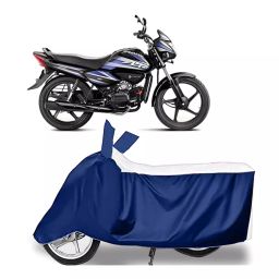 Auto Pearl Two Wheeler Cover for Hero Splendor NXG - White, Blue-image-55
