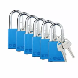 BRADY Padlock with 12 Keys Aluminum Blue, 793EF5-picture-20