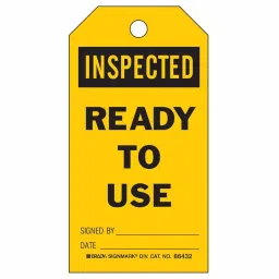 BRADY Inspection Received Tag 5 3/4 inch Black & Yellow, 8CW55 (Pack of 10)-image-40