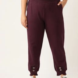 theRebelinme Purple Fleece Solid Casual Trousers-picture-30