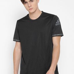 ADIDAS Men Charcoal Grey SN Climacool Self-Design Round Neck T-shirt-image-44