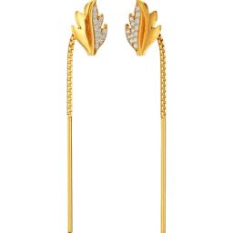 Joyalukkas 22k Yellow Gold Elegant Leaf Accents Earrings for Women-image-19