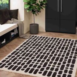 Obsessions Beige Non-Shedding Abstract Tubular Carpet - Large-35