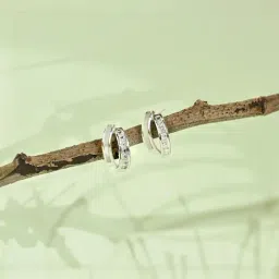 Touch925 Pure Silver Interlinking Curve Stud Earrings-image-14