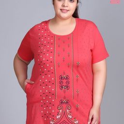 IN Love Pack Of 2 Printed Plus Size Cotton T-Shirt With Pocket-image-55