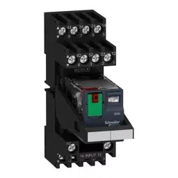 SCHNEIDER ELECTRIC Power Relays POWER RELAY, 4PDT, 24VAC, 6A, SOCKET, RXM4AB1B7PVM-15