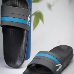 Asian Men's Charcoal Grey Slides-picture-0