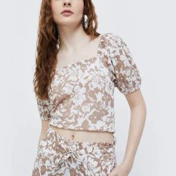 Ginger by Lifestyle Beige Printed Crop Top-image-16