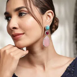Rubans Silver Plated Multicolor Earrings for Women-picture-31
