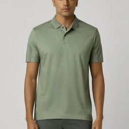 Van Heusen Green Regular Fit Texture Polo T-Shirt-image-83