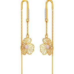 Joyalukkas 22k Yellow Gold Delicate Floral Petal Earrings for Women-image-32