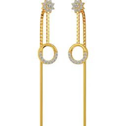 Joyalukkas 22k Yellow Gold Starry Circle Drops Earrings for Women-image-92