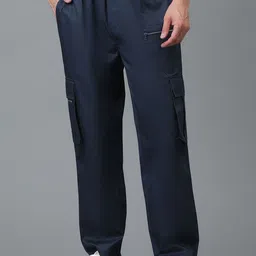 Stylecast X Kotty Men Solid Mid Rise Strechable Cargos Trousers-image-11