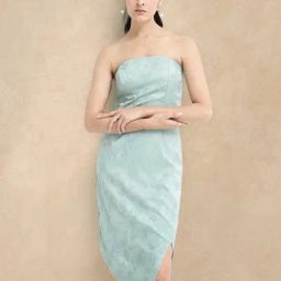 RAREISM Blue Polyester Solid Sleeveless Dress-image-92