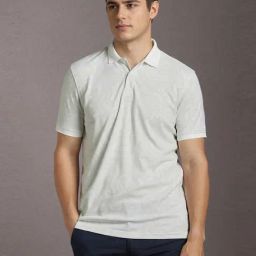 Louis Philippe Grey Regular Fit Polo T-Shirt-image-9