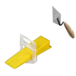 FLAMINGO ENTERPRISE Tile Leveling System Kit 100 Wedge and 200 Clips 1 Lever Tool Non-Magnetic Yellow & White 3 mm Clip 5 cm Length, FM-487-18