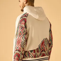 AKS Men Geometric Woollen Open Front Jacket image 2