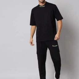 Griffel Black Cotton Loose Fit Printed Co-Ord Set-image-47