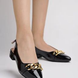 Shoetopia Women's Black Back Strap Sandals-image-98