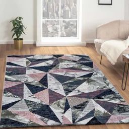 Obsessions Peach & Olive Multi-Color Geometric Carpet - Large-image-11