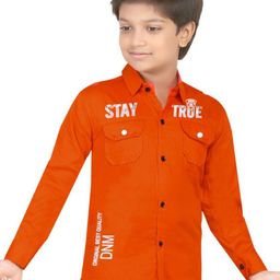 BAESD Boys Classic Fit Typography Printed Spread Collar Cotton Casual Shirt-picture-12
