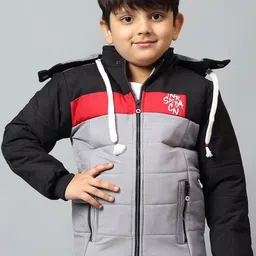 BAESD Boys Colourblocked Crop Padded Jacket-image-80