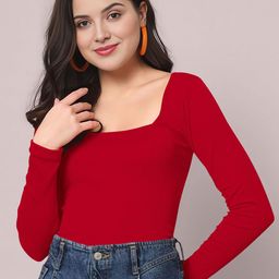 Dream Beauty Fashion Top-72-Shakira Women Square Neck Fitted Regular Top-picture-5