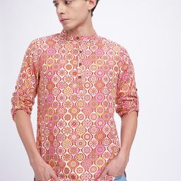 Anouk Rustic Floral Print Roll Up Sleeves Straight Kurta-picture-37