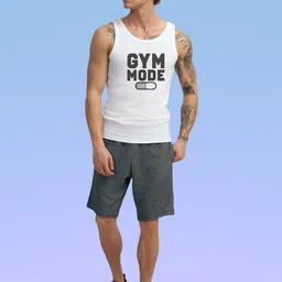 Uniplanet store Printed Cotton Innerwear Vests UVM-GYM-MODE-WHT-S image 4