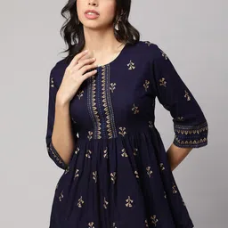 SAK JAIPUR Floral Printed A-Line Kurti-image-88