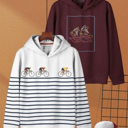 HELLCAT Boys Pack Of 2 Printed Hooded Sweatshirt-26