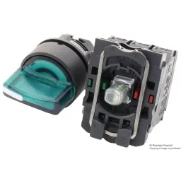 SCHNEIDER ELECTRIC Voltage Selector Switches SELECTOR SWITCH, 2-POLE, 6A, 120VAC, XB5AD25-36