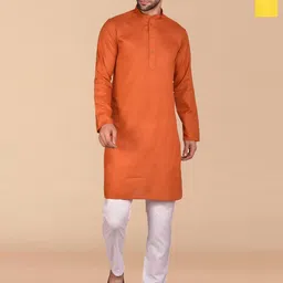 HERE&NOW Selection Of 2 Mandarin Collar Pure Cotton Straight Kurtas-image-79