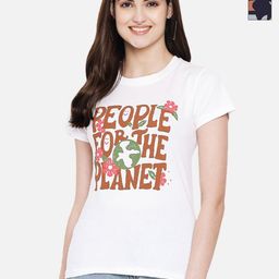 Dreambe Women Pack Of 2 Graphic Printed Round Neck Cotton T-shirts-picture-10