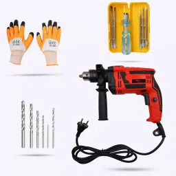 Hillgrove HGCM325M1 1000 W 13 mm Drill Machine, Hand Gloves, 5-in-1 Screwdriver, 6 Pcs  HGCM617 image 2