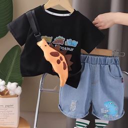 Bold N Elegant Unisex Kids Printed T-shirt with Shorts-image-89