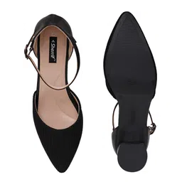 Sherrif Shoes Pointed Toe Block Heeled Pumps image 2