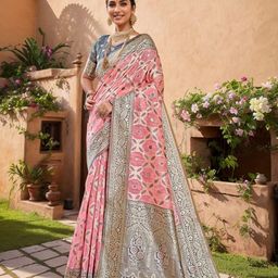 Anouk Rustic Woven Design Zari Chanderi Saree with Blouse Piece-picture-16
