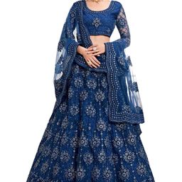 Cute fellow Embroidered Thread Work Semi-Stitched Lehenga & Unstitched Blouse With Dupatta-image-88