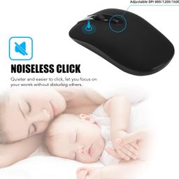 cimetech Wireless Mouse, 800/1200/1600 DPI 2.4G Slim Portable Ergonomic Mouse for Laptop Compatible with PC Mac Computer MacBook Notebook (Black) image 3