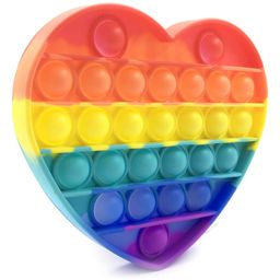 Toyshine Heart Shape Pop Bubble Stress Relieving Silicone Pop It Fidget Toy - Multicolour-0