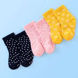 Cute Walk By Babyhug Non Terry Anti Bacterial Ankle Length Design Socks Pack of 3 - Multicolour-image-9